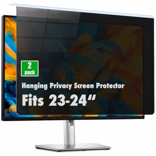 Twugs 2 Pack Computer Privacy Screen Shield Compatible for 23.6/23.8/24 Inch 16:9 Widescreen Desktop Monitor - Anti Glare & Blue Light Filter - Hanging Design for Easy On/Off by Twugs - Used condition - US$75.60