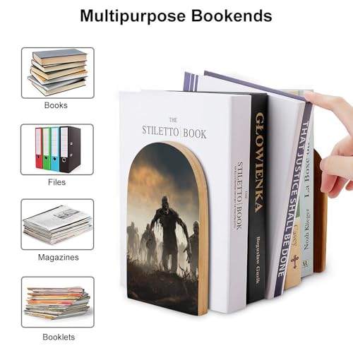 Serre-livres réglable grand format en bois à capacité extensible - 4