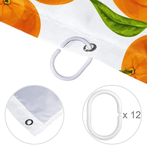 Rideau de douche orange sans couture étanche pour salle de bain