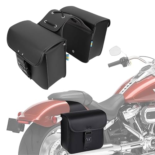 Alforja para motocicleta Cuifati, capacidad 7.4L, impermeable, cuero PU, bolsa trasera de asiento para equipaje lateral, para ciclismo, viajes y desplazamientos miniatura 4