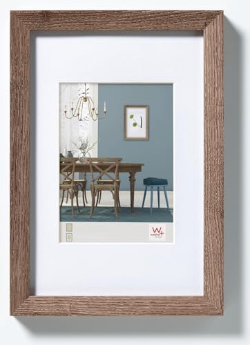 walther design Bilderrahmen nussbaum 50 x 70 cm mit Passepartout, Fiorito Holzrahmen EF070N – Ansicht 2