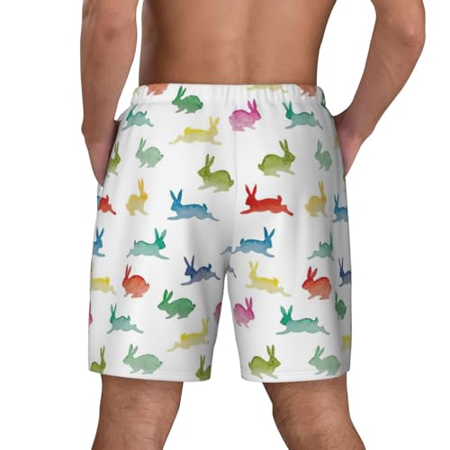 Pantalones cortos de natación para hombre con estampado de conejos 7