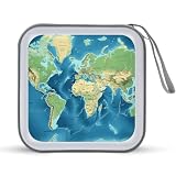 Regalo ideale: la nostra custodia per CD stampata con mappa del mondo è il regalo ideale per familiari e amici per Natale, Halloween, compleanno