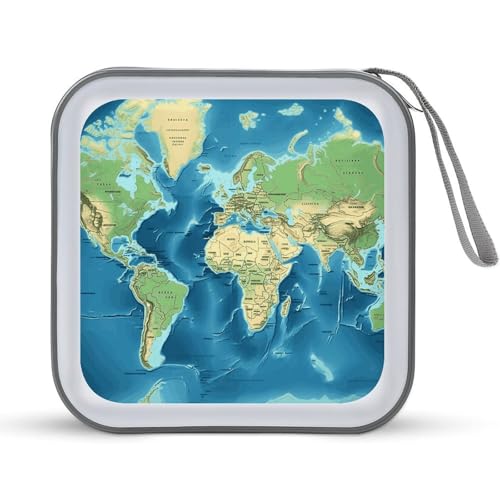 Regalo ideale: la nostra custodia per CD stampata con mappa del mondo è il regalo ideale per familiari e amici per Natale, Halloween, compleanno