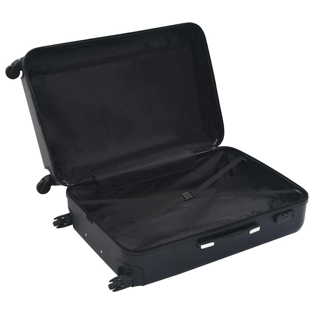 Set di 3 valigie rigide in ABS da viaggio trolley, Nero , L
