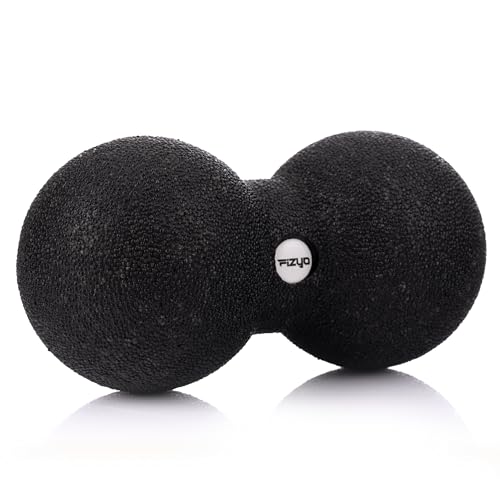 Fizyo Duoball 16x8 cm - Faszienball für Rücken, Nacken & Triggerpunkt Therapie, EPP Massageball für Wirbelsäule, Physiotherapie & Schmerzlinderung, Doppelball für Tiefengewebsmassage - Schwarz