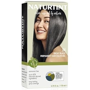 Naturtint 1N Ebony Black Permanent Hair Color (Pack of 1), Ammonia Free, Vegan, Cruelty Free, up to 100% Gray Coverage, Long Lasting Results (Packaging may vary)