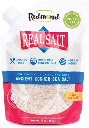 Redmond Real Sea Salt - Natural Unrefined Gluten Free Kosher, 16 Ounce Pouch (1 Pack)
