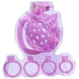 Breathable Cat Head Shape Protection Cage, Men's Exercise Kit with 4 Rings -YA37US (Pink:C)