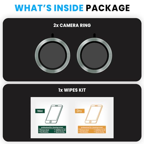 Image of ArmourPro Camera Rings Tempered Glass for Nothing Phone 1, Tough HD Individual Aluminum Alloy Rings 9H Camera Cover, Scratch-Resistant,Camera Lens Protection| Black, 1 Pack