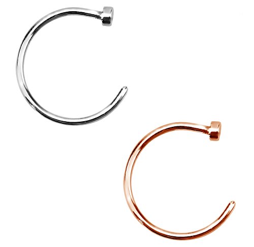 Forbidden Body Jewelry 20g 10mm Silver & Rose Gold Tone Surgical Steel Perfect
