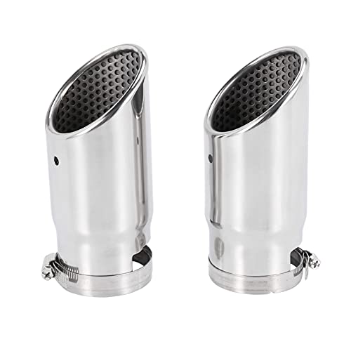 Qwertfeet 2 piezas para C180 tubo de escape de acero inoxidable tubo cromo veteado cuello accesorios