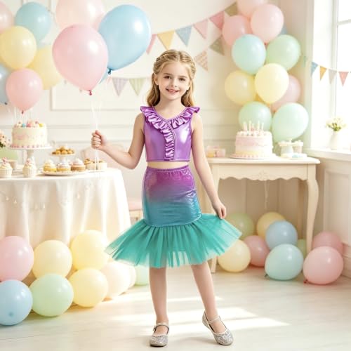 Image of Girls 4pcs Swimsuit Bathing Suit Princess Bikini Set for Toddler Little Kids Beach Swimwear