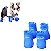 Waterproof Dog Boots Paw Protector Non Slip Pet Shoes Booties for Medium Dogs with 2 Pair 4 Pcs (Blue)