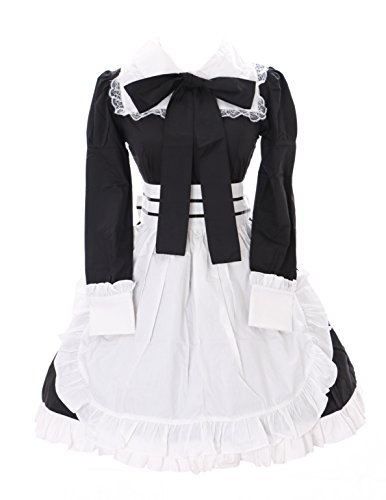 Kawaii-Story - Vestido - trapecio - Manga Larga - para mujer negro L