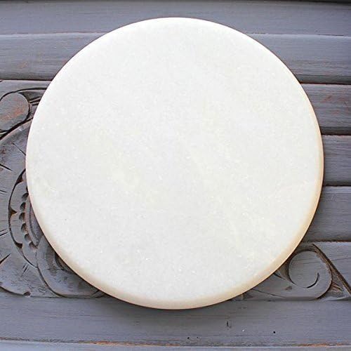 Image of Modern Decor Emporium White Marble Chakla (9 Inch) | Roti Maker | Rolling Pin Board | Chapati Maker | Chakla | Kitchen Tools for Home & Kitchen | Polished | Finished Marble Roti Maker. (White)