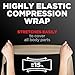 Premium Elastic Bandage Wrap - 4pk (2x3in, 2x4in) + 12 Extra Clips - Strong Compression Bandage Wrap for Wrists, Ankles, Feet and Knees