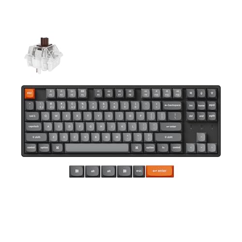 Keychron K8 Max Clavier mécanique sans Fil, 2,4 GHz/Bluetooth/USB-C, RGB, Hot-Swap, QMK/Via, Cadre en Aluminium, Macros programmables, PBT Keycaps, pour Mac Windows, Super Brown Switch