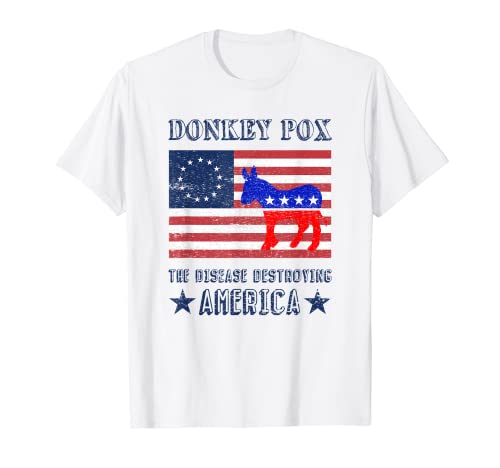 Donkey Pox Betsy Ross Flag Distressed T-Shirt