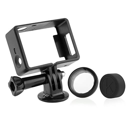 CamKix Rammontering kompatibel med GoPro Hero 4, 3+ och 3/USB, HDMI, och SD-kortplatser fullt tillgängliga – lätt och kompakt hölje – inkluderar stor tumskruv/stativmontering/gummilinslock / UV-filterlinsskydd