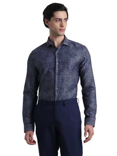 Image of Jack & Jones Men's Cotton Abstract Print Slim Fit Shirt