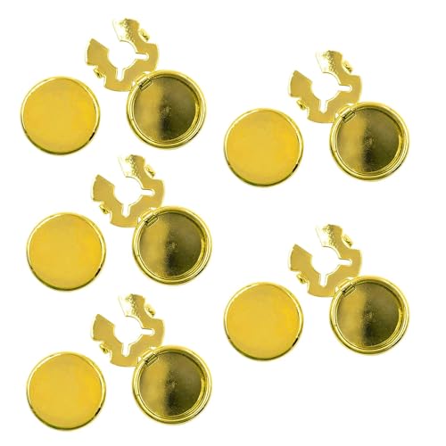 10 Piezas Manguitos Redondos de con Cubierta de Botones, Botones de Puño Redondo de latón con Cubierta de Gemelos, para Camisa Formal de Boda para Hombres Dorado