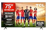 TCL 75Q6C, 75'' QD-Mini LED TV, 4K HDR Premium 1000nits, Powered by Google TV (Dolby Vision IQ & Atmos, Onkyo 2.1 Sound System, 144Hz Motion Clarity Pro, Voice Control)