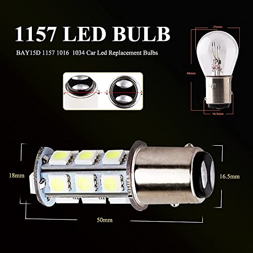 EverBright 1157 Led Bulb BAY15D 1034 2057 7528 2357 Light Bulb for RV Camper SUV MPV Car Brake Tail Light Side Marker 8SMD 5050Chips 12V White (Pack of 4)