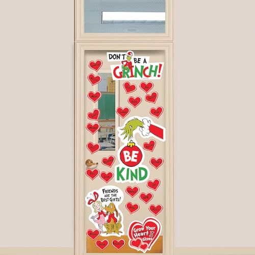 Dr. Seuss The Grinch Be Kind Cardstock Classroom Door Decorating Kit