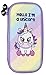 Produktbild Fringoo® Kinder-Federmäppchen, Hartschale mit Prägung, Doppelreißverschluss, Stiftemäppchen, Schreibwarentasche, lustiges einzigartiges Einhorn-Design mit Aufschrift Hello I'm a Unicorn