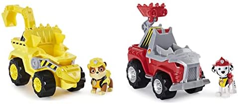PAW Patrol, Dino Rescue Rockys Deluxe Rev Up Vehicle with Mystery Dinosaur Figure, Grey