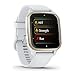 Garmin Venu Sq 2 Smartwatch (Cream Gold/White) Bundle with Powerful Bass Earbuds and Wellness Plus Software (3 Items)