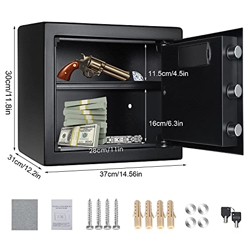 Kacsoo Fireproof Safe Box With Fireproof Bag,1.25 Cub Digital Safe Box Fireproof Waterproof Combination Lock Safe With Keypad Led Indicator, For Pistol Cash Jewelry Important Documents #TOP6