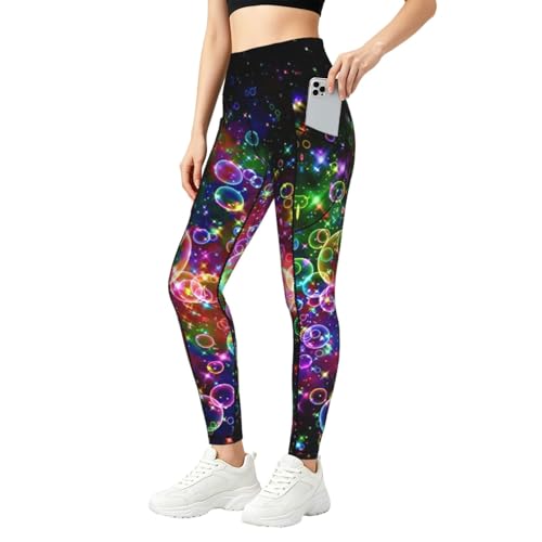 Leggings de estrellas arcoíris de alta elasticidad y conjuntos deportivos