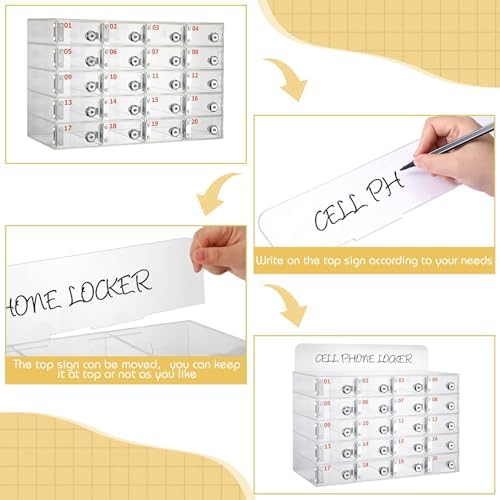 Wall-Mounted Cell Phone Storage Locker Box - Secure Safe Deposit for Office, School, Classroom, Factory - Multi-Slot Keyed Organizer for Employee & Student Devices
