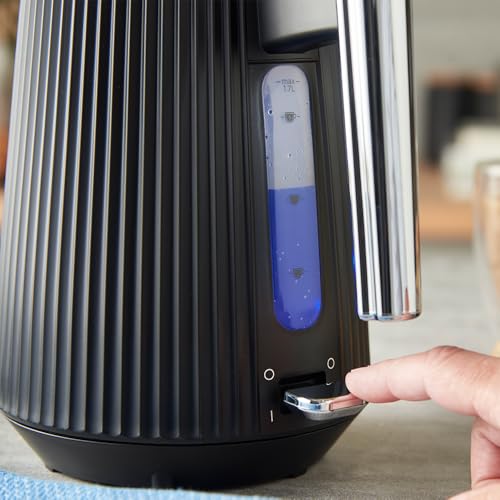 Russell Hobbs Hervidor de Agua Eléctrico [1,7L, 2400W] Brontë Black (Diseño Mate, Detalles de acero inoxidable, Boquilla Precisa, Indicador Agua, Base 360°, Luz Interna, Negro) 26750-70 - imagen 4