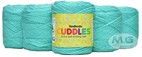 Image of Vard Hman 100% Acrylic Wool Sea Green 9 PC Baby Wool Ball Hand Knitting Wool /Art Craft Soft Fingering Crochet Hook Yarn-H Art-ADDE