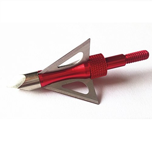 3 Razor Sharp Blade Arrowheads Fixed 100 Grain Archery Broadheads For Compound Recurve Bow Hunting Arrow Tips And Crossbow Bolts (6Pk Red) #TOP1