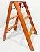 FXLYMR Podnóżek Ze Stopniem Drabiny Wielofunkcyjny Składany Stołek Z 3 Stopniami, Gruby Stop Aluminium, Drabina Antypoślizgowa, Do Kuchni I Gospodarstwa Domowego,Pomarańczowy