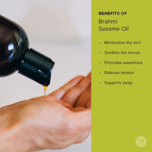 Banyan Botanicals Brahmi Oil With Sesame Oil Base - 12 Oz - Usda Certified Organic - Ayurvedic Skin & Hair Oil With Gotu Kola & Bacopa - Calms The Mind #TOP4