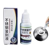 Stainless Steel Test Liquid, 15ml Sanitary Ware Testing Solution, Rapid Testing Reagent for Stainless Steel Tableware, Building Material Analysis Agent (1pcs)