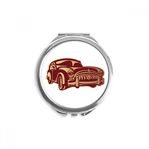 Espejo de mano de maquillaje portátil con diseño de silueta de coches antiguos
