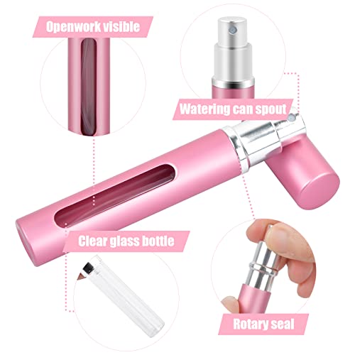 Vesaneae 4PCS Bouteille Vaporisateur de Parfum, 5ML Mini Parfum Atomiseur, Vaporisateur Parfum Rechargeable, Flacon Parfum Vide, Portable Parfum Atomiseur de Voyage pour Homme Femme, 4 Couleurs - Image 4