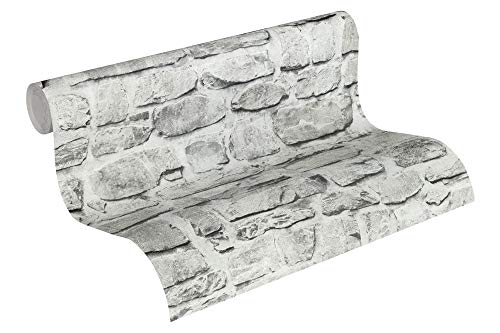 A.S. Création Brick Wallpaper Elements Non-Woven 10.05 m x 0.53 m Grey Beige Made in Germany 363701 36370-1