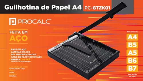 Guilhotina de Papel A4 10 folhas Procalc