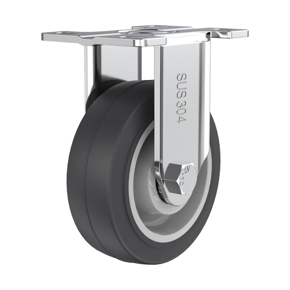 Zguouzantye Directional Heavy Duty Industrial Silent Universal Caster Wheels With Rubber And Brakes 3-5 Inch(,3In)