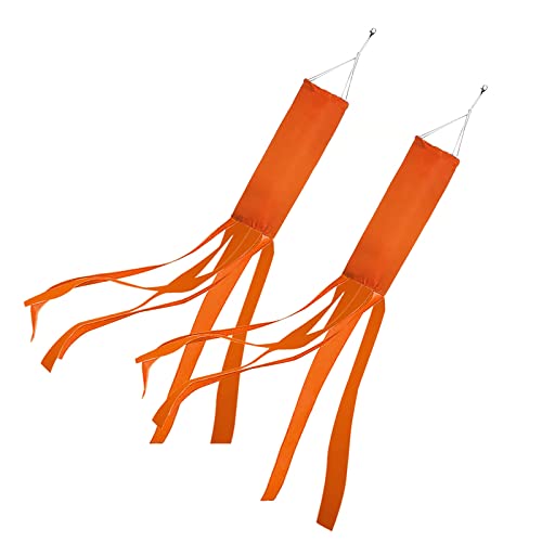stidsds Solid Orange Flag Windsocks Plain Orange Color Flags Wind Socks Heavy Duty Hanging Garden Yard Outdoor Decoration 60 Inch(2 Pack)