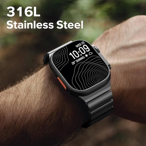 Image of CHANCHY Titanium Band Compatible with Apple Watch Ultra 3 /2 /1 Band 49mm 46mm 45mm 44mm 42mm, Luxury Band Titanium Silicone Dual-Layer Link for Men iWatch Series 11 10 9 8 7 6 5 4 SE
