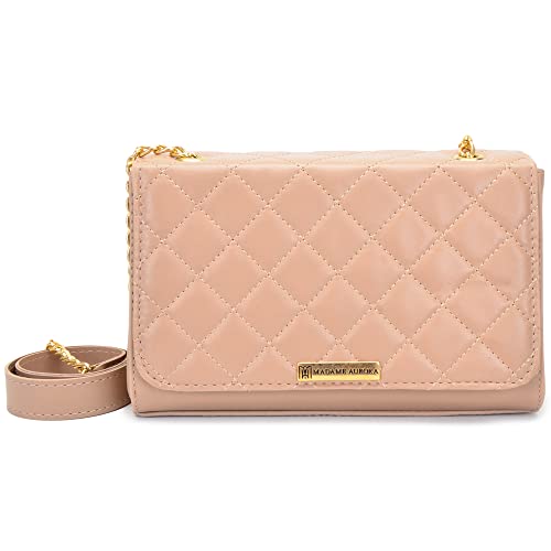 Bolsa Feminina Pequena Transversal Balada Festa Clutch Corrente Bordado Com Tampa Madame Aurora (Nud