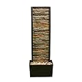 Cheng Pin Indoor Water Fountain -Staggered Stone Design,Create a Relaxing Ambiance and Decor Your Living Room,Office,Bedroom Or Outdoor Garden with Waterfall Water Feature and LED Lights,38in. Tall
